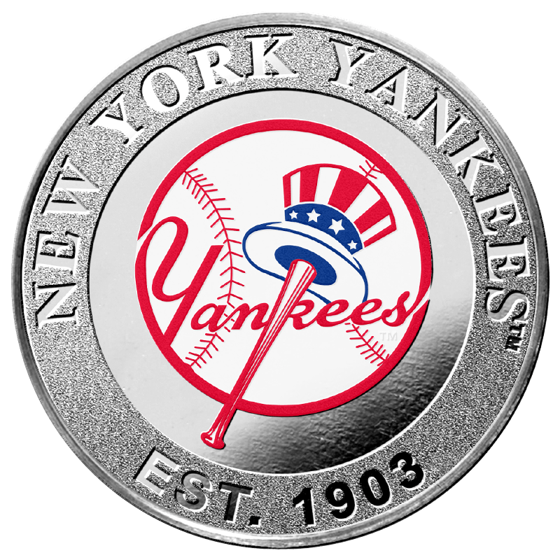 Image for 1 oz New York Yankees Silver Colorized Round from TD Precious Metals